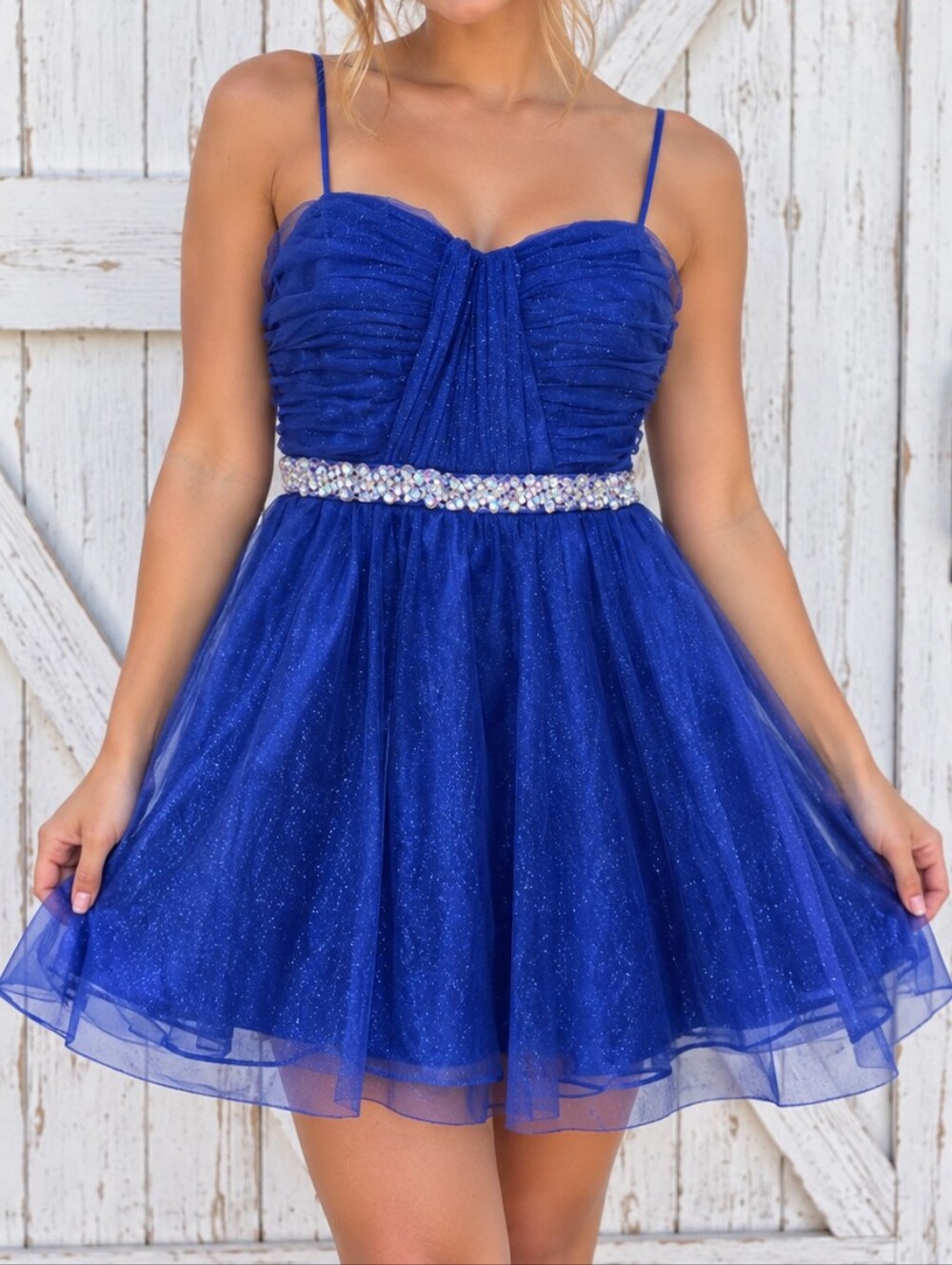 Lily Rose Royal Blue Strapless Sparkle Dress  Size 13 Hoco Homecoming Y2K